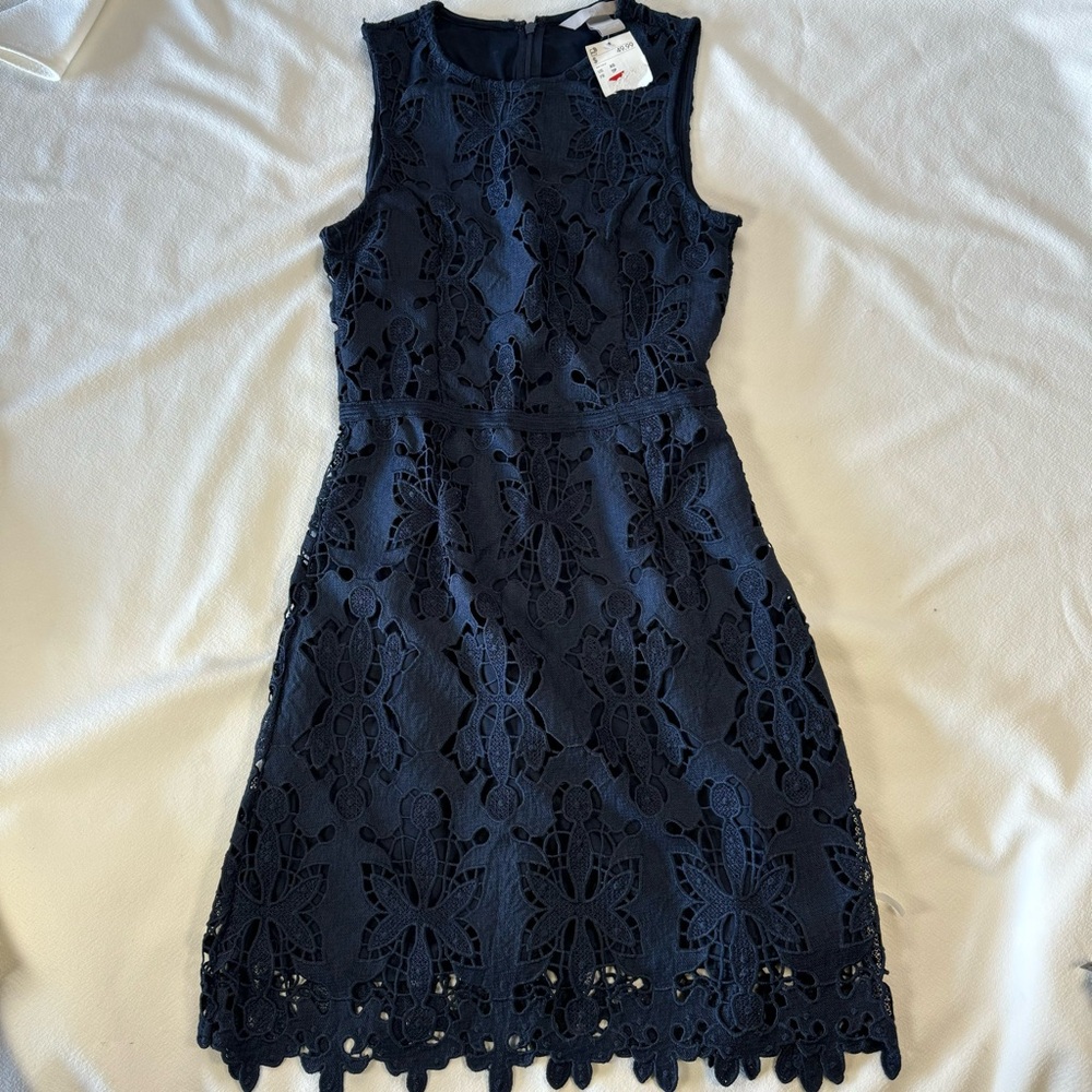 H&M Blue A-line Sleeveless Midi Dress